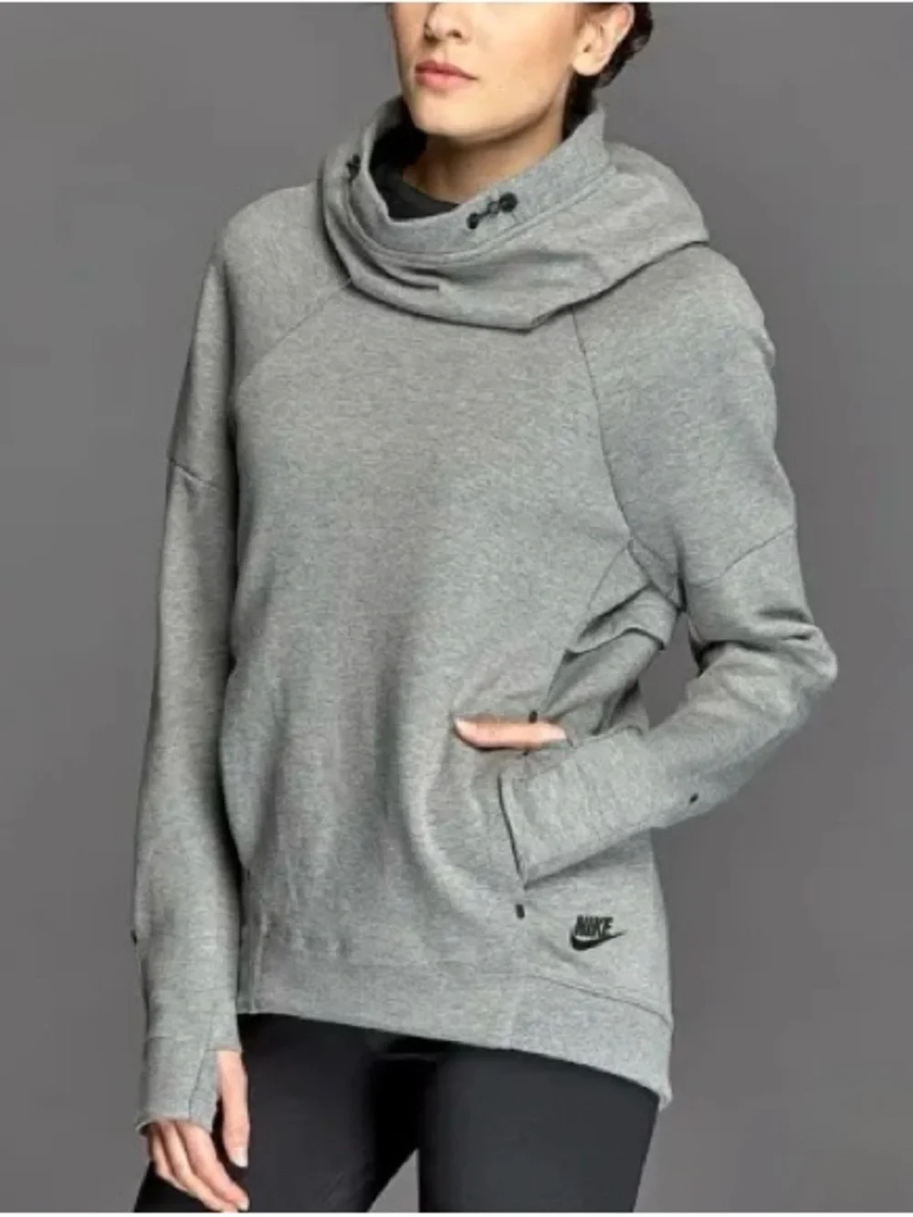 Nike Women's Gray Funnel Neck Pullover Sweater